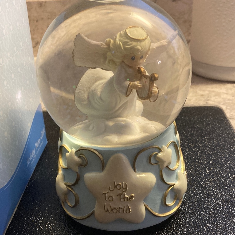 Precious Moments Blue and Gold Angel Globe